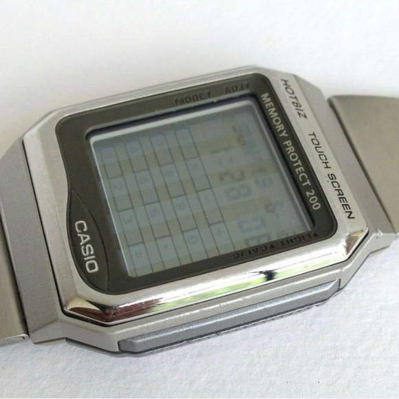 CASIO VDB-3000 HOTBIZ TOUCH SCREEN CALCULATOR WATCH VINTAGE 1995 Stainless Japan - Picture 2 of 7